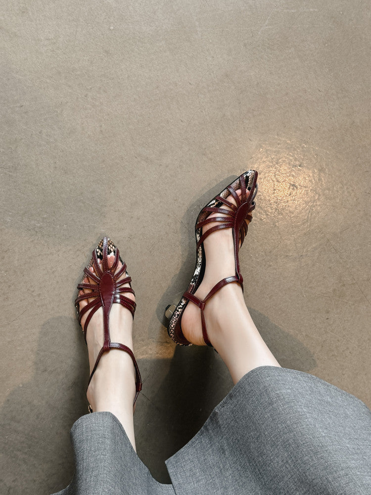 Karin Luna In Stock Spot Goods Open-toe French Style Metal Heel Sandals