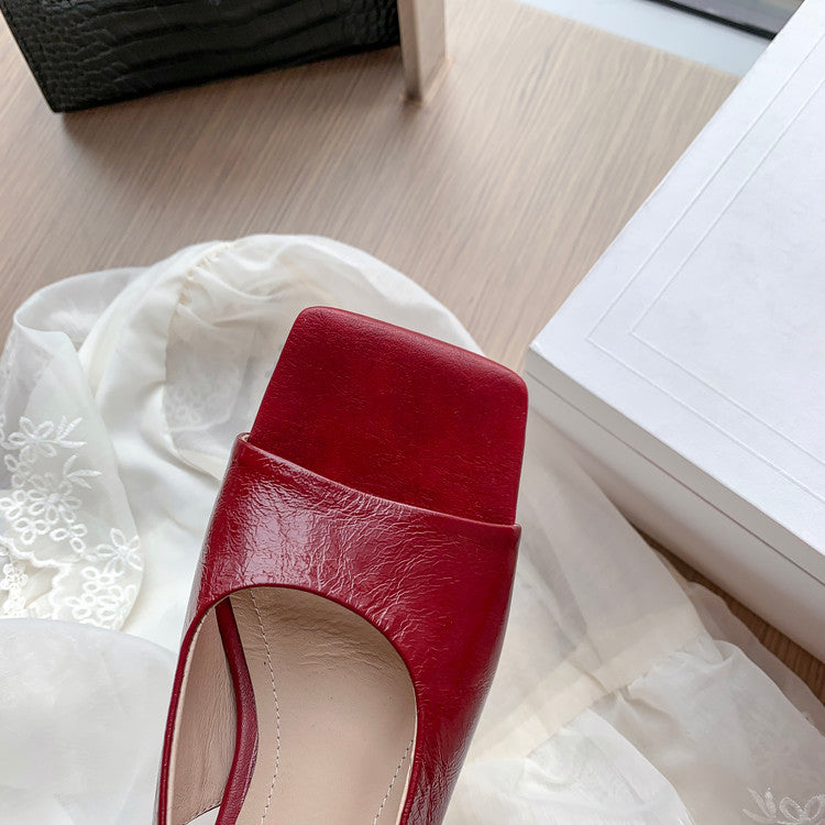Karin Luna Classic Style Square Toe Open Toe French Retro Sandals