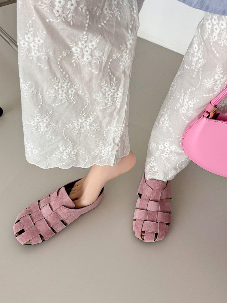 Karin Luna Full Layer Inside and Out~Basic Versatile Perforated Round Toe Birkenstock Slippers