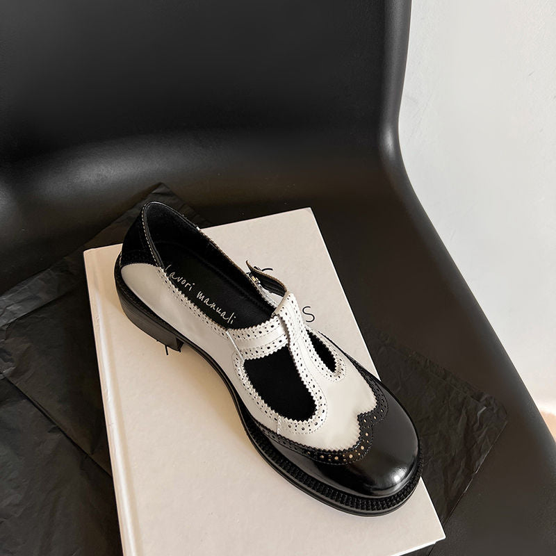 Karin Luna In Stock Spot Goods  Color Matching t Round Toe British Style Single Shoes