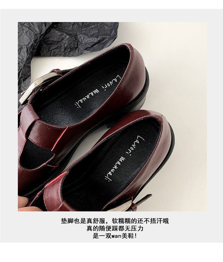 Karin Luna In Stock Spot Goods round Head t Round Toe British Style Single Shoes