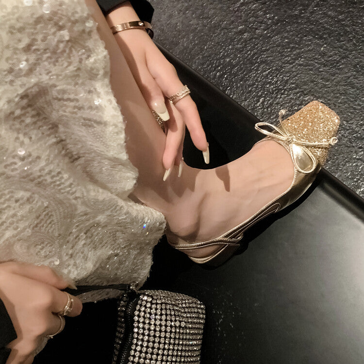 Karin Luna In Stock Spot Goods  Square Head Butterfly Knot Square Toe Unique Gretel Sandals