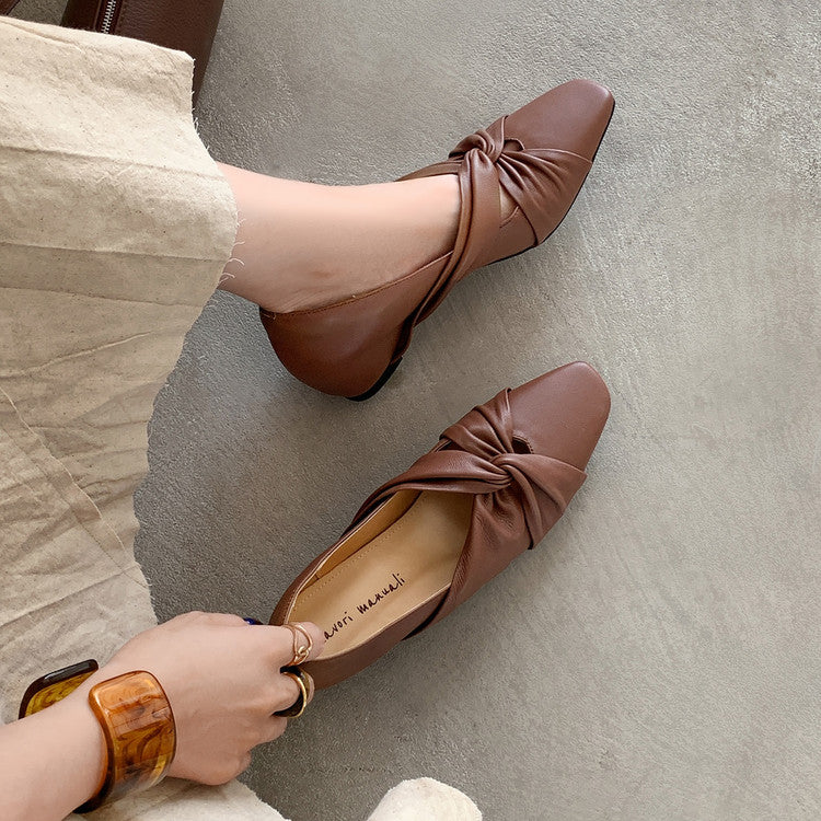 Karin Luna Cross Design Square Toe Hidden Wedge Shoes