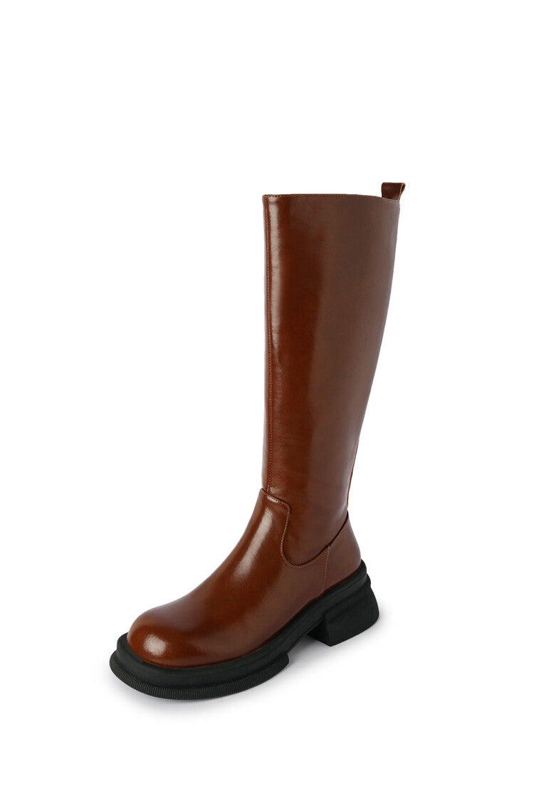 Karin Luna In Stock Spot Goods  Always in stock  Classic Basic Style Round Toe Thick Sole Knight Boots