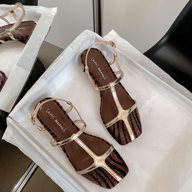 Karin Luna In Stock Spot Goods Vacation style t Strappy Open-Toe Flat Sandals