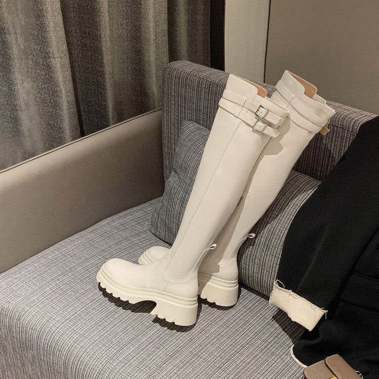Karin Luna In Stock is the Way to Go！ Basic Thick-Soled Over-the-Knee Boots Super Soft Sheepskin Classic