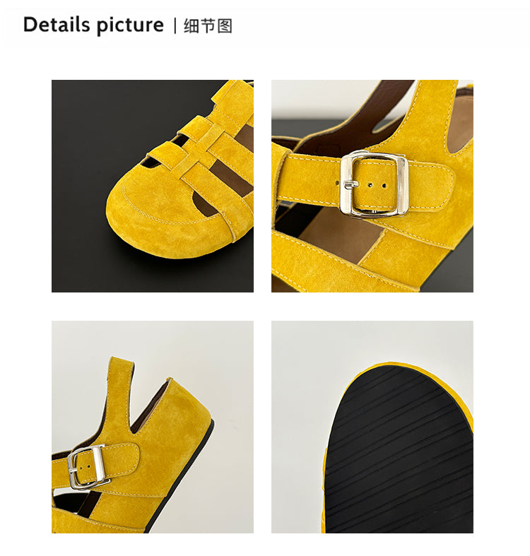 Karin Luna Full Layer Inside and Out~Basic Versatile Perforated Round Toe Birkenstock Shoes