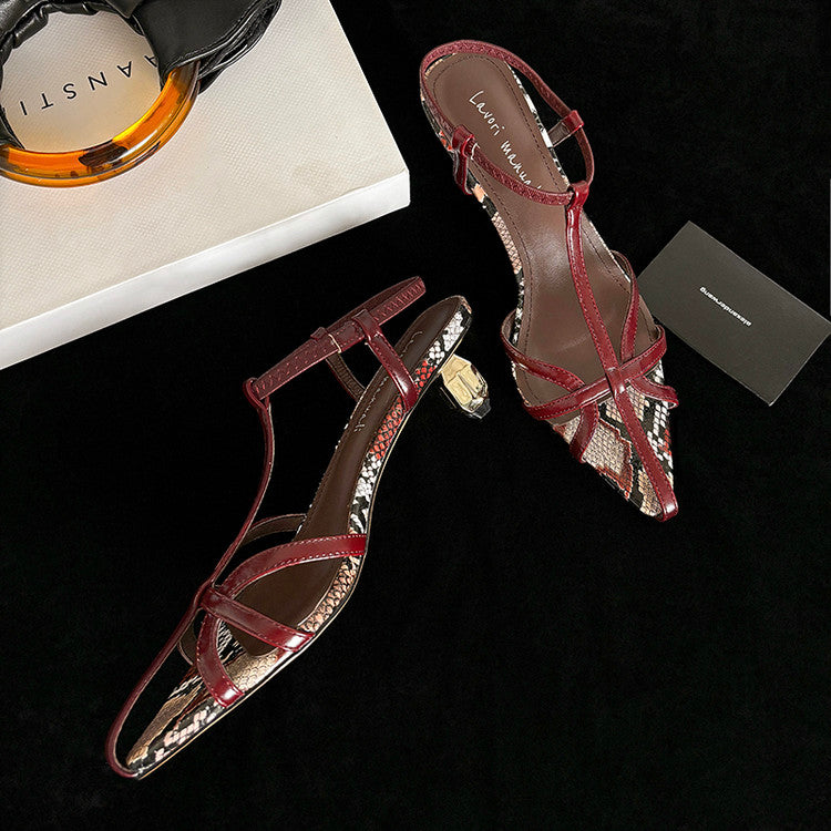 Karin Luna In Stock Spot Goods  French-style Hollow-out Thin Strap Sandals