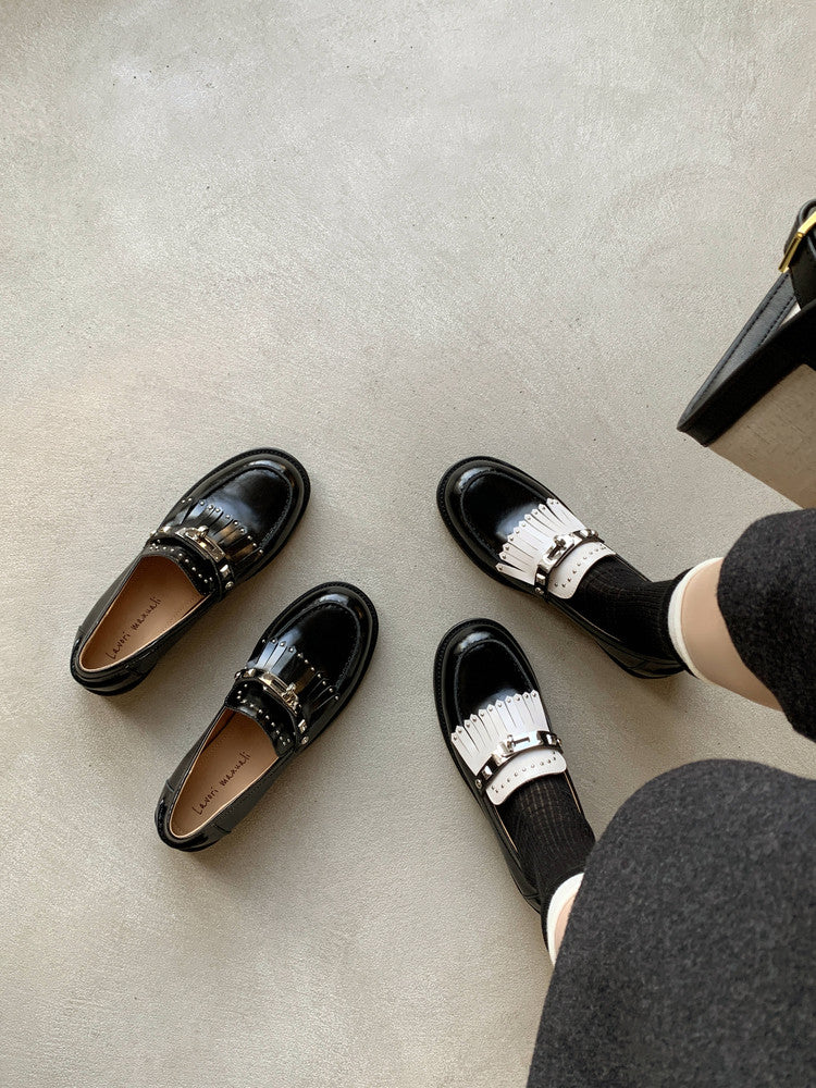 Karin Luna Casual Shoes Series~ Spot Goods Spot Goods Hot-selling Tassel Element Small Gold Buckle Single Shoes