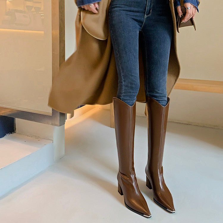 Karin Luna In Stock In-stock Pointed Toe Elegant High Heels v Slimming Effect Long Boots