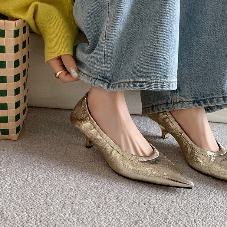 Karin Luna In Stock Spot Goods    Vintage Classic Style Shallow Mouth Single Shoes