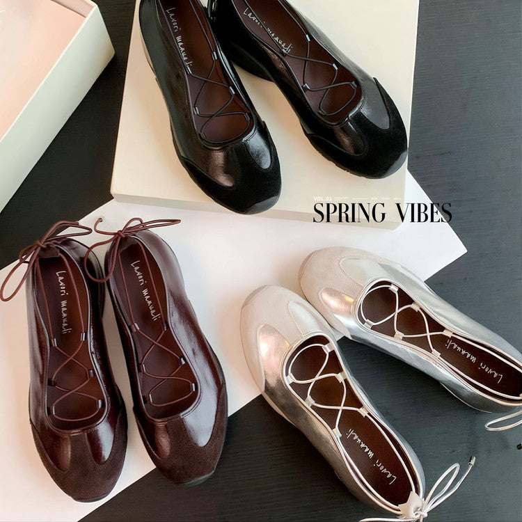 Karin Luna Basic Versatile British Style Casual Lace-up Flats