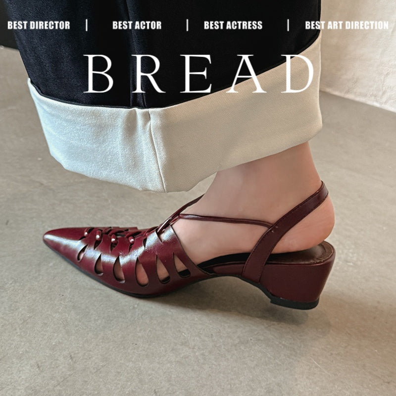 Karin Luna Braided Style ~Cross-woven Pointed Toe Closed-toe Sandals