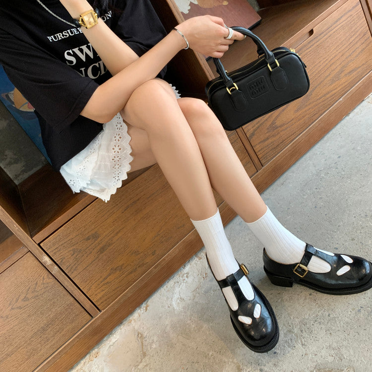 Karin Luna In Stock Spot Goods Minimalist Retro British Style Irregular Hollow Single Shoes
