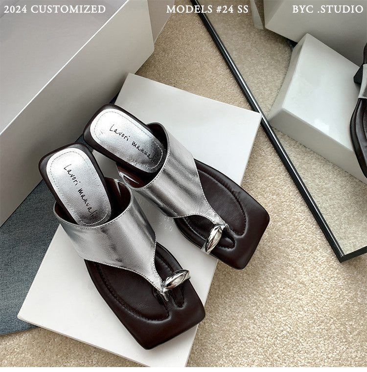 Karin Luna In Stock  Spot Goods   Casual Style Square Toe Slip-On Super Comfortable Slippers
