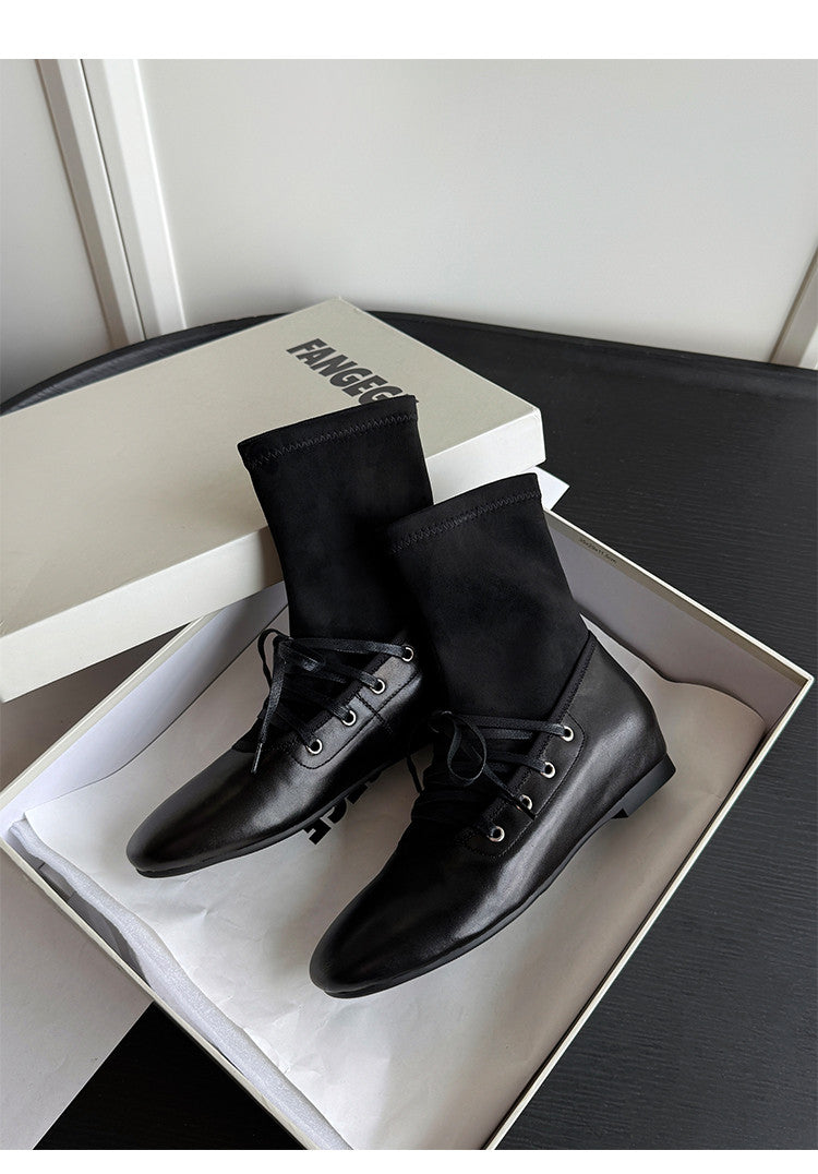 Karin Luna Round Toe Internal Height Increase Lace-up Ankle Boots