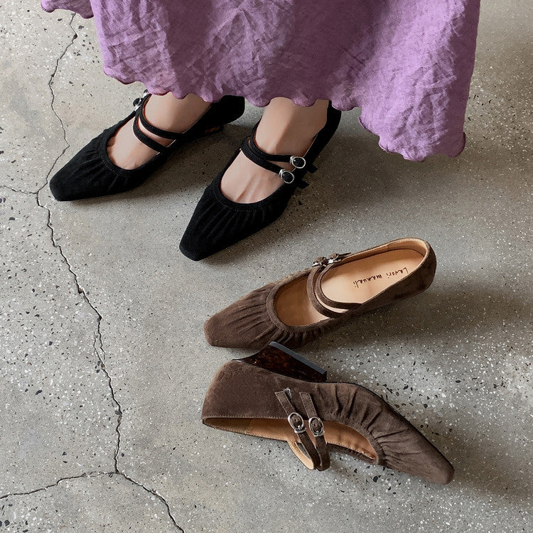 Karin Luna Full Leather Inside and Out Popular Element Amber Heel Elegant French Style Single Shoes