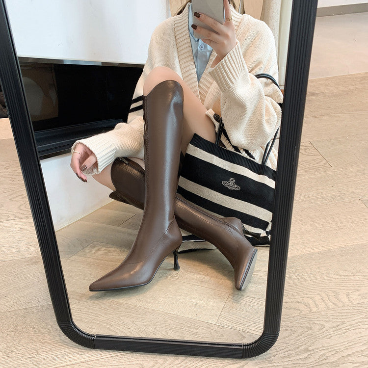 Karin Luna Elegant Style v Pointed Toe Stiletto Long Boots
