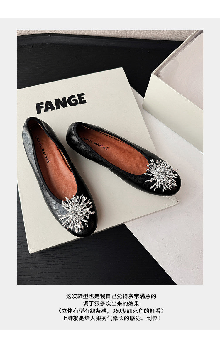 Karin Luna Full Leather Inside and Out~Gorgeous Fireworks Flat Granny Shoes
