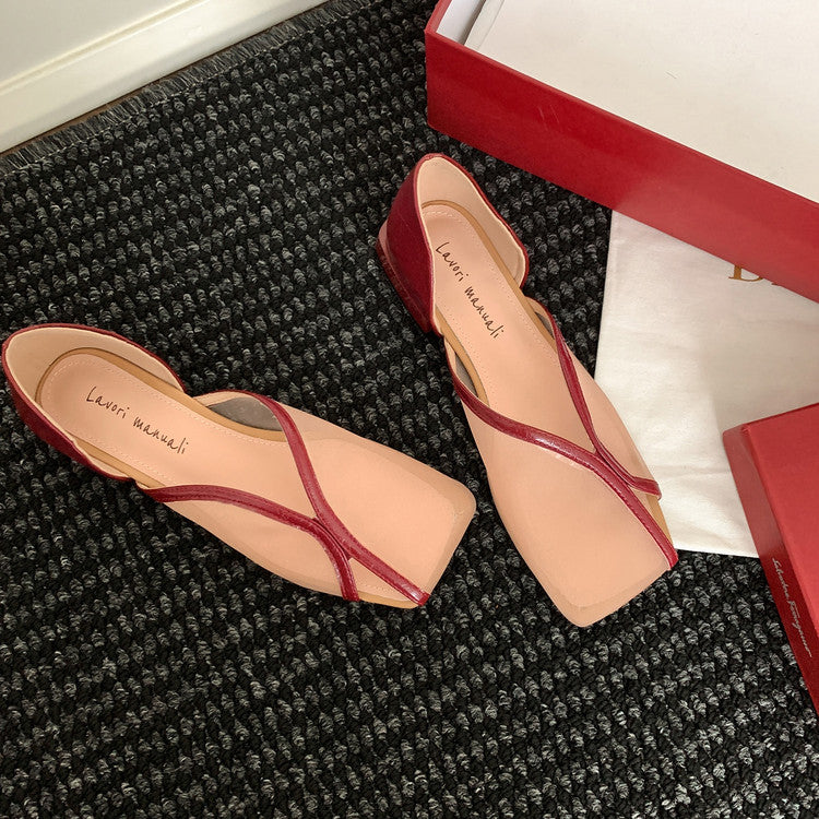 Karin Luna In Stock Spot Goods  Square Toe Mesh Sandals