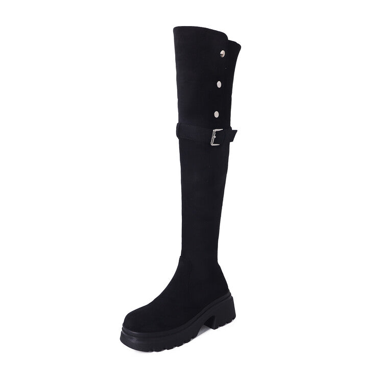Karin Luna has prepared stock  Main Push Main Push  Hot-selling Large Sole Self-flowing Foldable Round Toe Over-the-Knee Boots