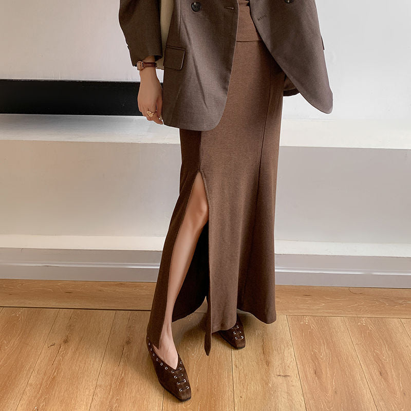 Karin Luna In Stock Spot Goods    Old Money Style Square Toe Suede Flats