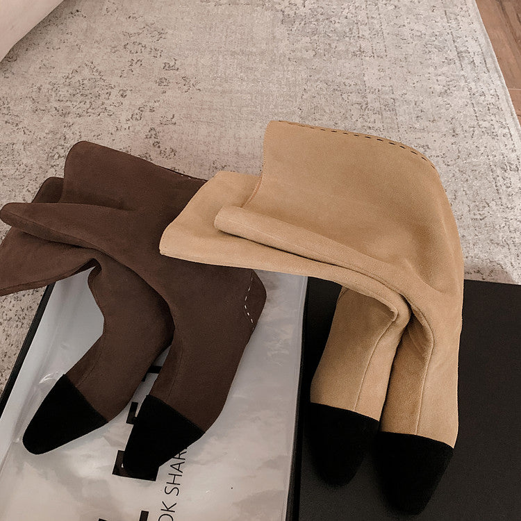 Karin Luna Color Block Inner Height Increase Mid-Calf Boots