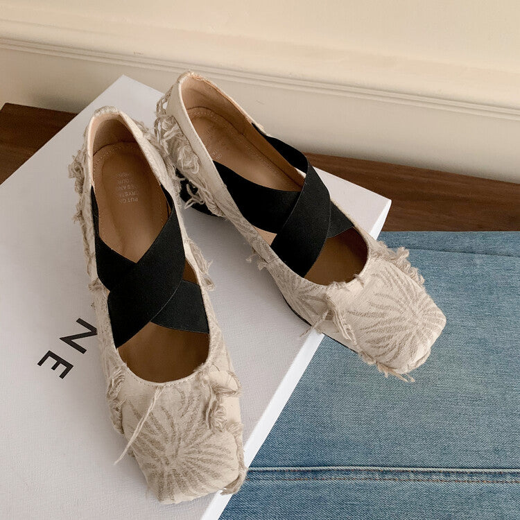Karin Luna Chinese Pop is the Top Flow~ Orchid Pavilion Preface  New Chinese Style National Aesthetics Retro Cross Strap Mary Jane Shoes
