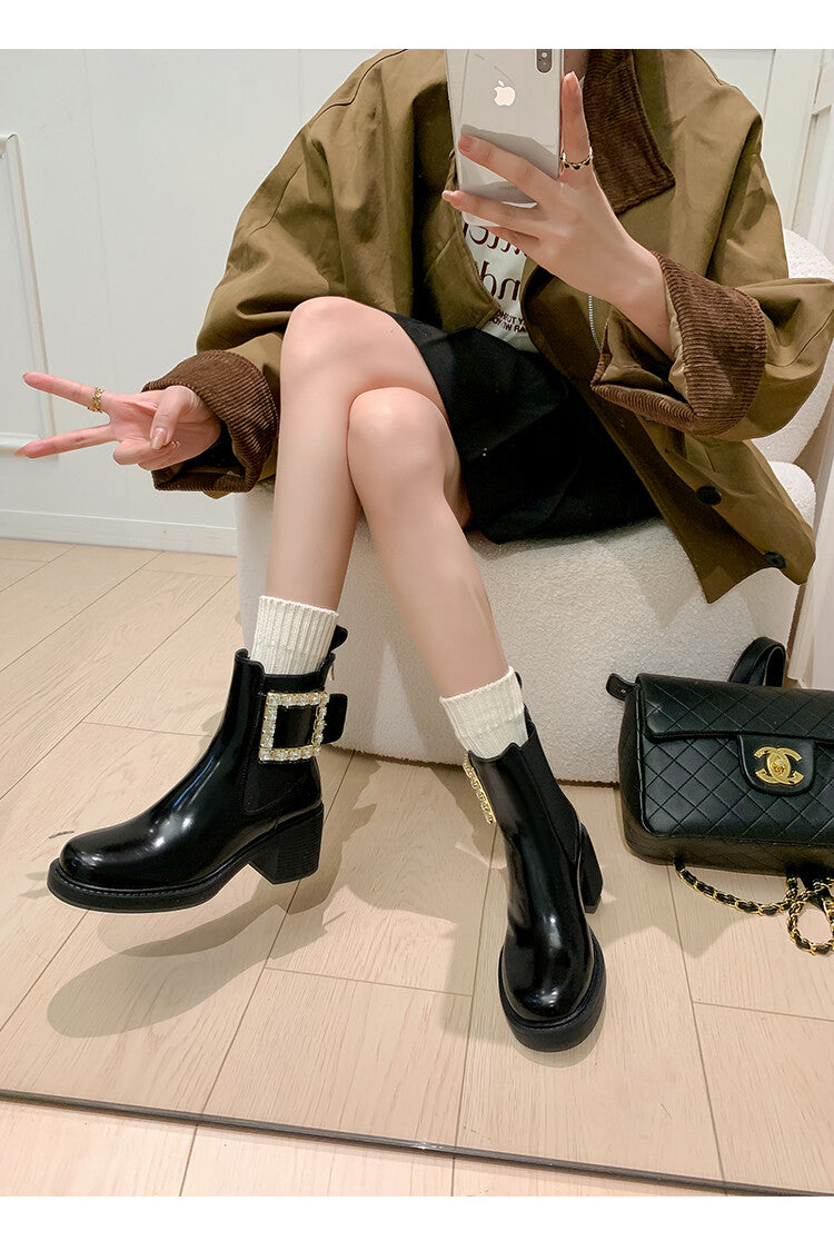 Karin Luna Bestseller Spot Goods Exquisiteness round Head Elastic Long Boots