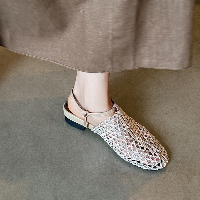 Karin Luna In Stock Spot Goods  Resort Style Series~Casual woven closed-toe flat sandals