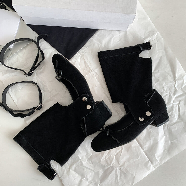 Karin Luna In Stock  Summer  Popular  Detachable Two-Way Vintage Mary Jane Plus Tube Long Boots
