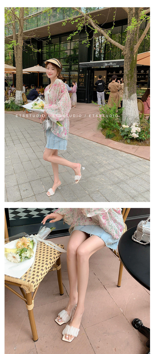 Karin Luna In Stock Spot Goods The feeling of summer Breathable Organza Elegant Slippers