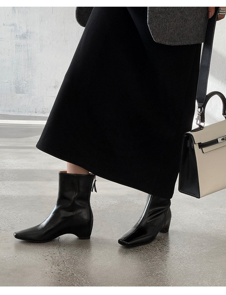 Karin Luna Basic Versatile  Square toe Hot-selling Short Boots