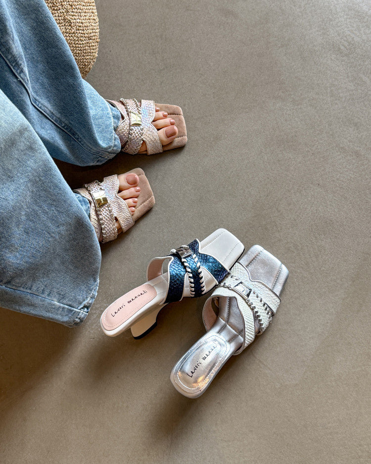 Karin Luna Fish Skin Series~ Hot-selling Square-Toe Slippers with Built-in Traffic