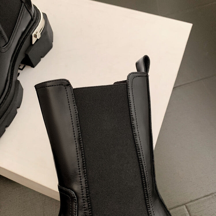 Karin Luna da Brand Series~Rear Metal Decoration Thick Sole Stretch Boots