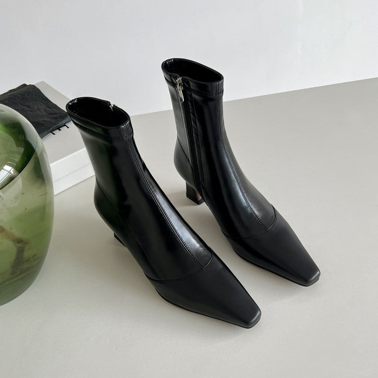 Karin Luna In Stock In Stock Slim Boots Series！Chunky Heel Ankle Boots