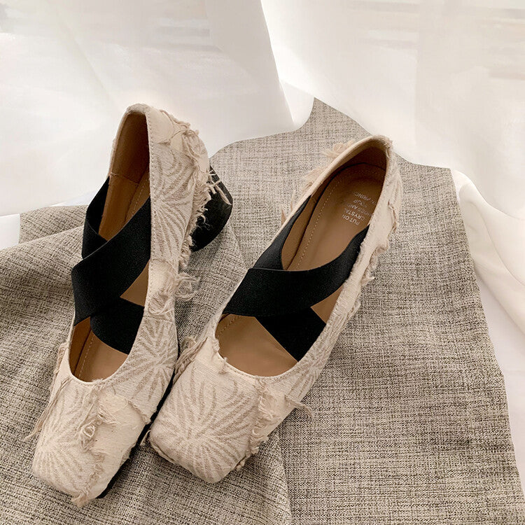 Karin Luna Chinese Pop is the Top Flow~ Orchid Pavilion Preface  New Chinese Style National Aesthetics Retro Cross Strap Mary Jane Shoes