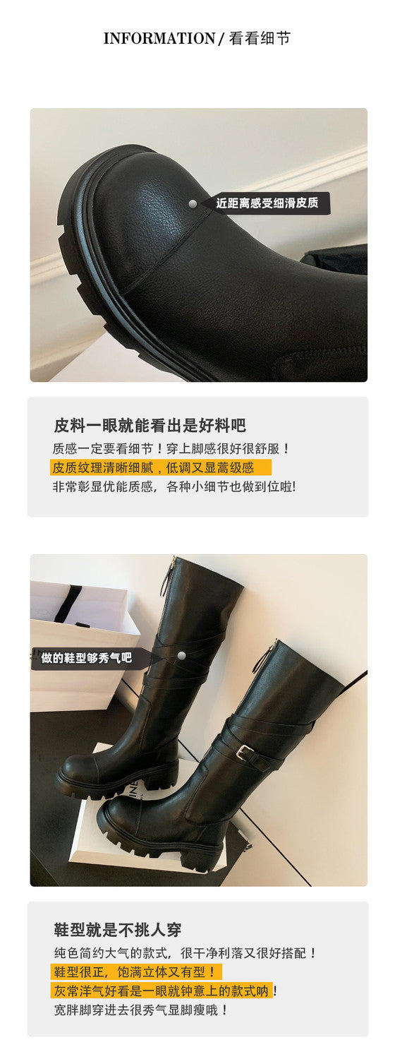 Karin Luna In Stock In-stock Foldable Niche Thick-soled Knight Boots