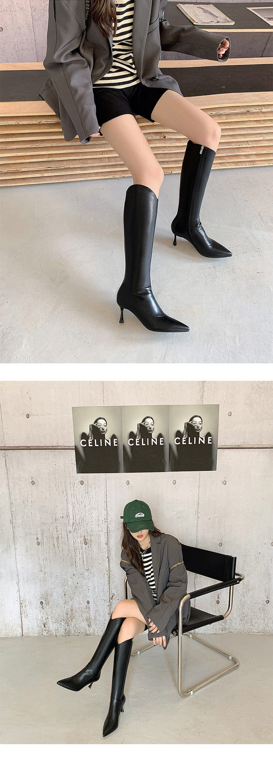 Karin Luna Elegant Style v Pointed Toe Stiletto Long Boots