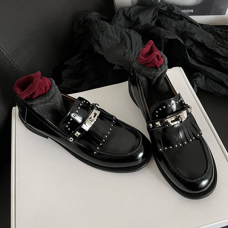 Karin Luna Casual Shoes Series~ Spot Goods Spot Goods Hot-selling Tassel Element Small Gold Buckle Single Shoes
