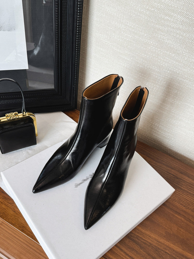 Karin Luna Versatile Elegant Style Pointed Toe Hidden Wedge Short Boots