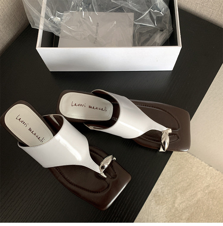 Karin Luna In Stock  Spot Goods   Casual Style Square Toe Slip-On Super Comfortable Slippers