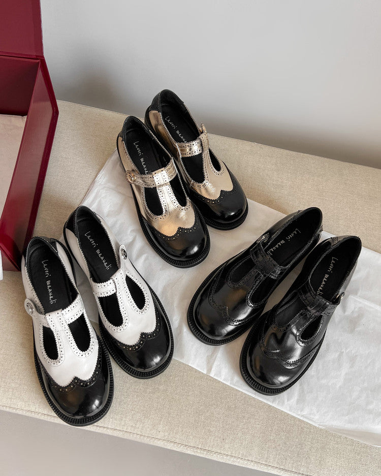 Karin Luna In Stock Spot Goods  Color Matching t Round Toe British Style Single Shoes