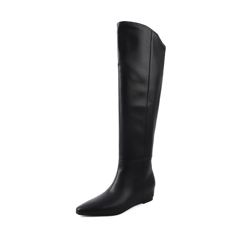 Karin Luna Elegant Style Slanted Inner Height-Increasing Long Boots