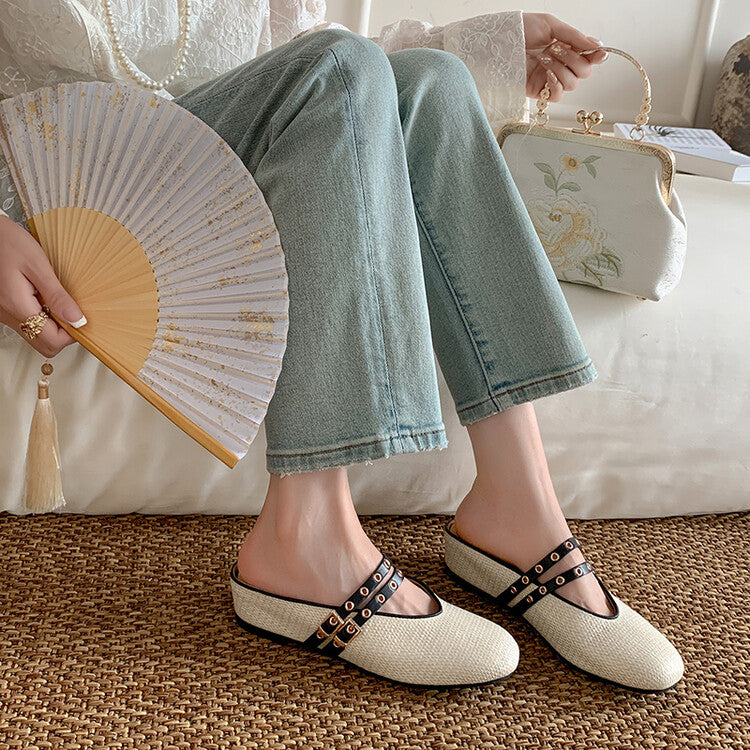 Karin Luna  Closed-Toe Woven Style Height-Increasing Slippers