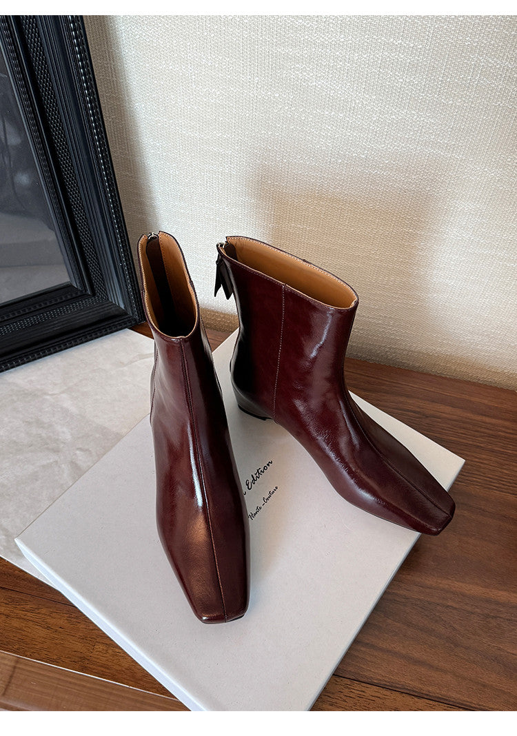 Karin Luna Basic Versatile  Square toe Hot-selling Short Boots
