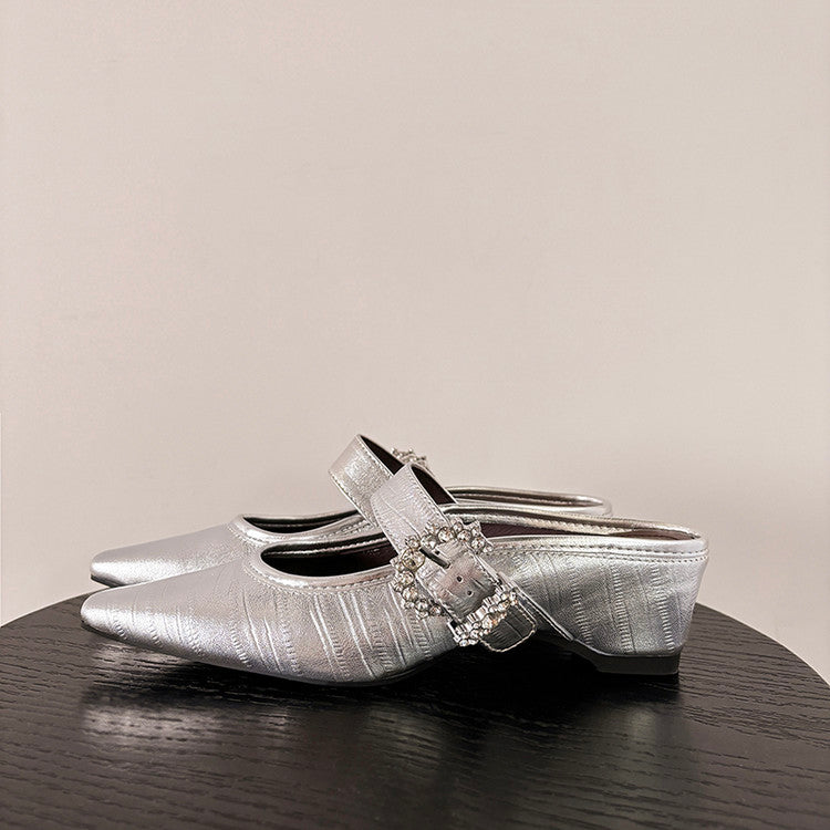 Karin Luna In Stock Spot Goods Full Layer Rhinestone Exquisite Closed-Toe Slippers