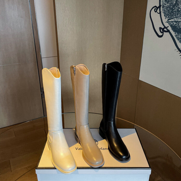 Karin Luna In Stock  Cowhide Niche Versatile Style Knight Boots