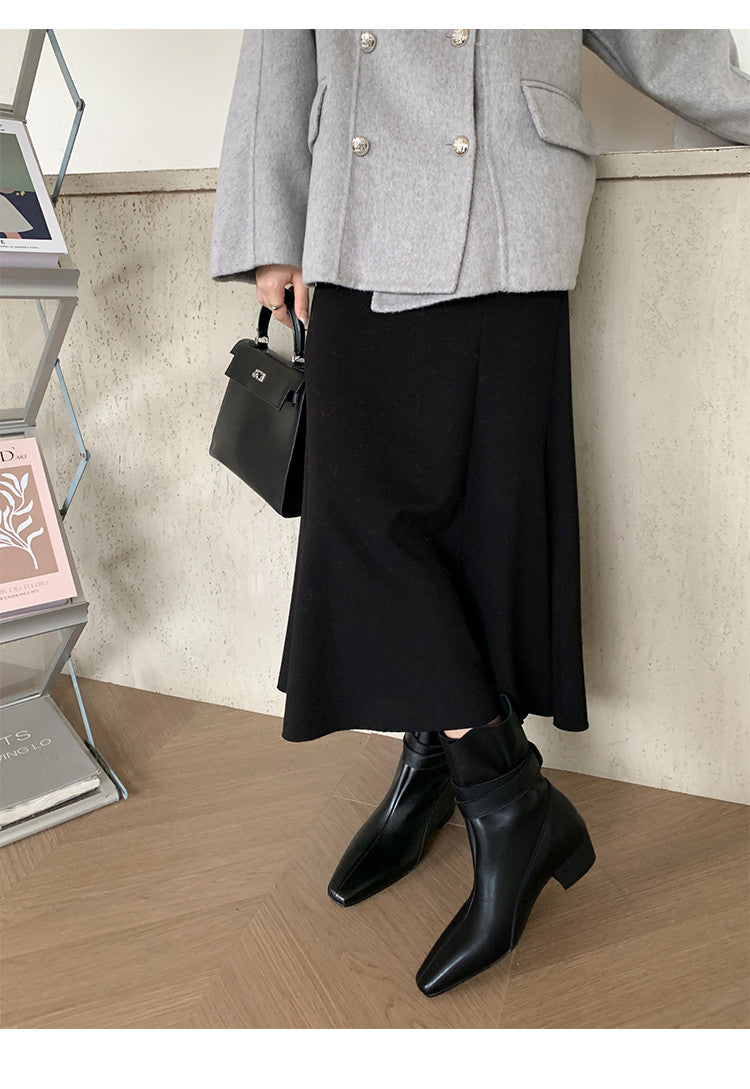 Karin Luna In Stock In Stock Hot-Selling Basic Old Money Style Retro Belt Buckle Short Boots