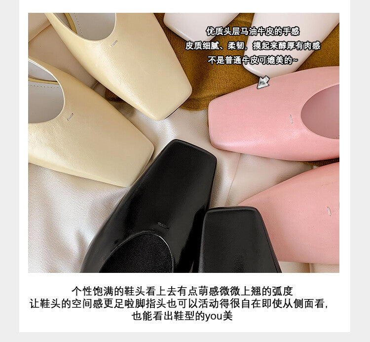 Karin Luna has prepared stock  Full leather inside and out  Top Layer Horse Oil Cowhide Shallow Mouth Nursing Mary Jane Shoes